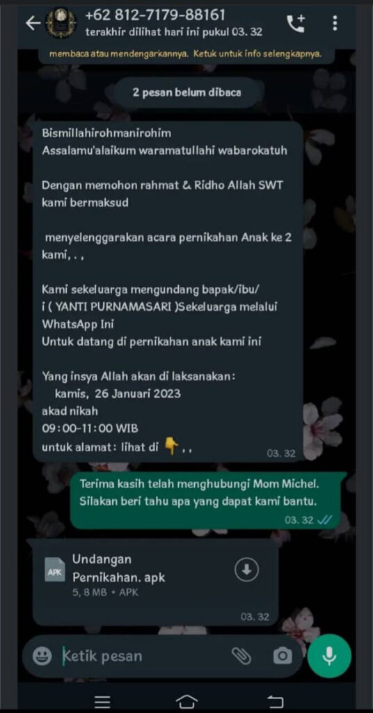 Waspada Penipuan Melalui Link Undangan Pernikahan Digital 02